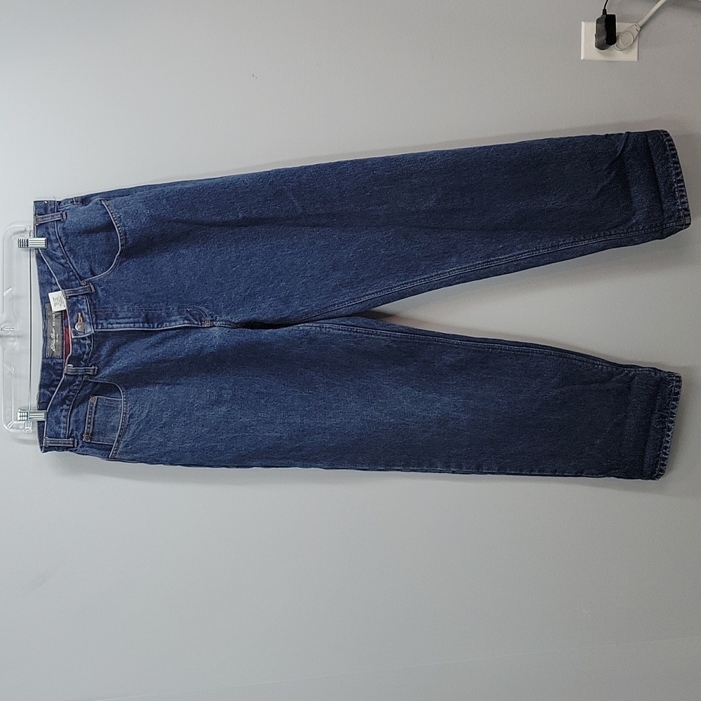 Eddie Bauer men's heavy duty flannel lined jeans size 36x34 Relaxed fit tall
